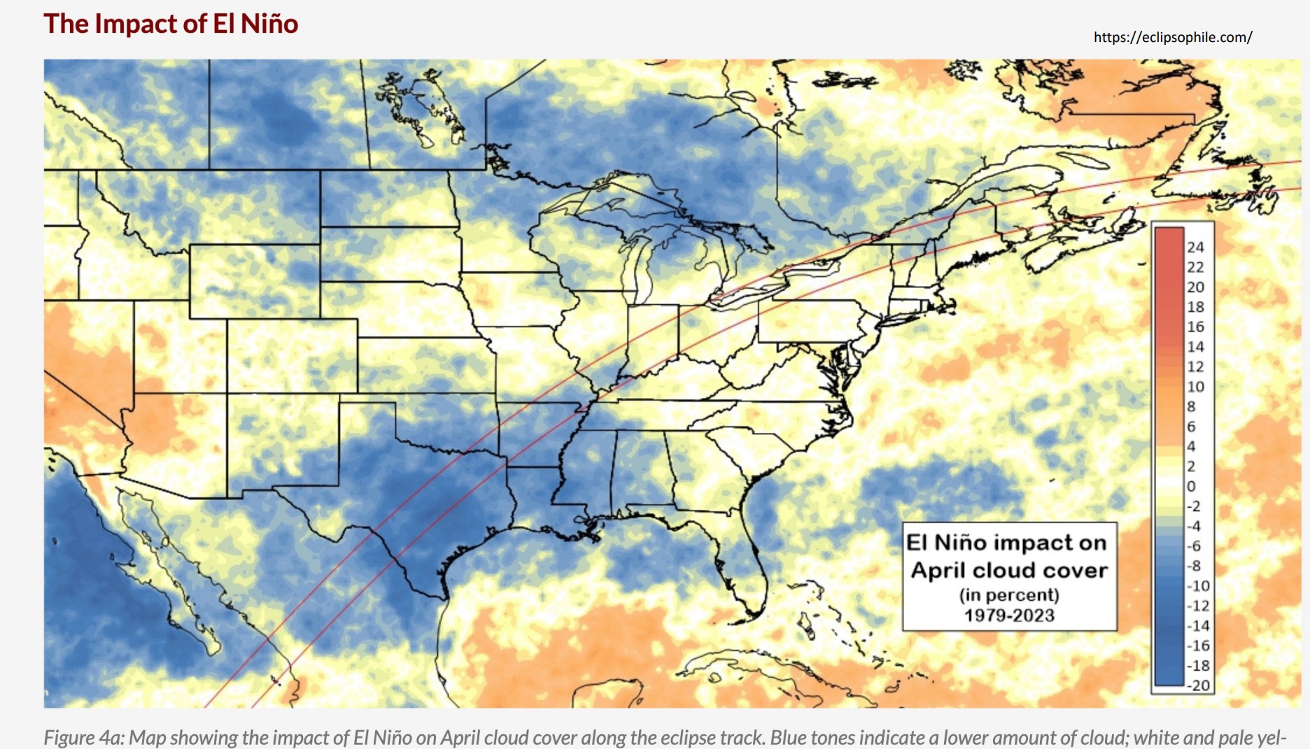 El Nino impact on April cloud cover