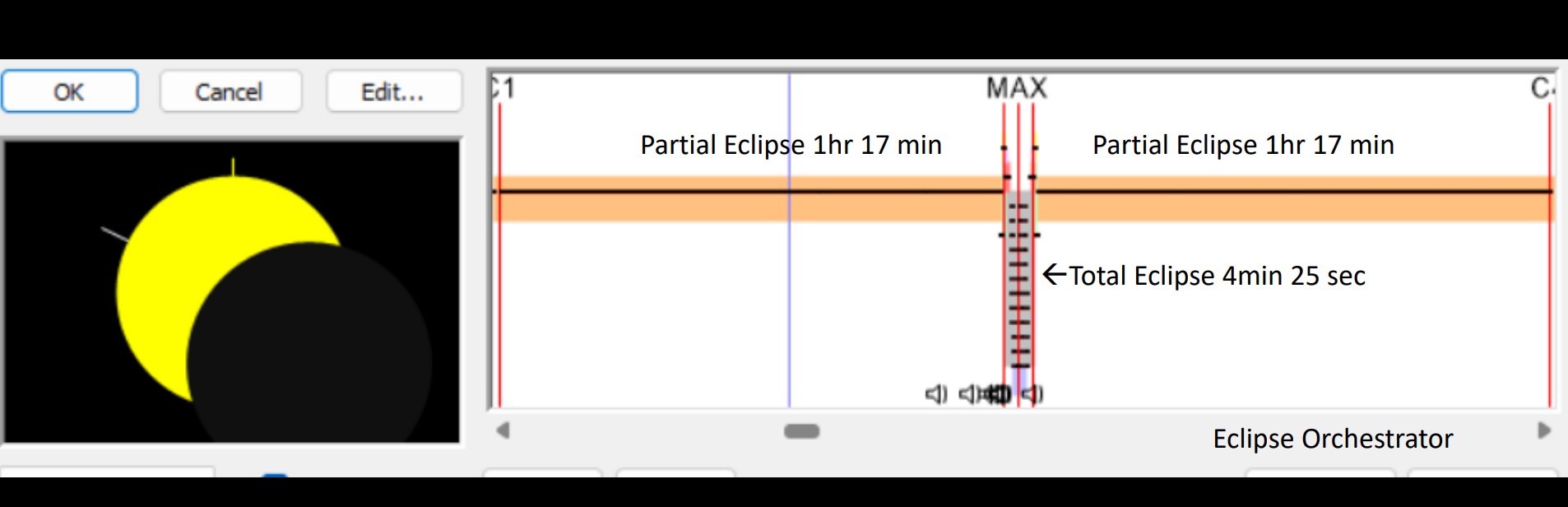 Total Solar Eclipse Timing