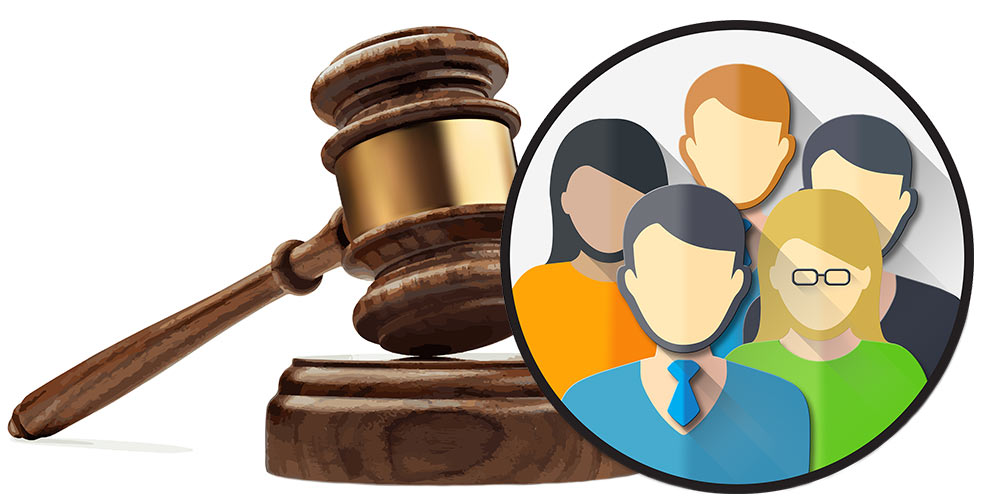 gavel representing bylaws and people representing membership