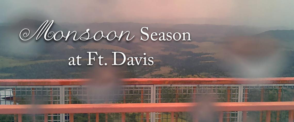 monsoon season rain at Ft. Davis