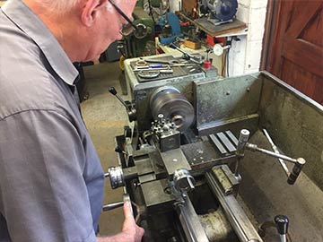 Turning a bronze worm wheel