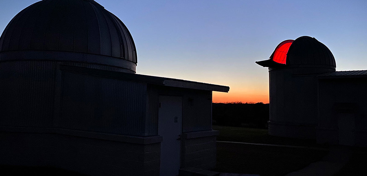 TAMU observatory at night