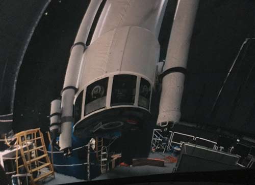 A rocket is ready to blast into space inside the planetarium