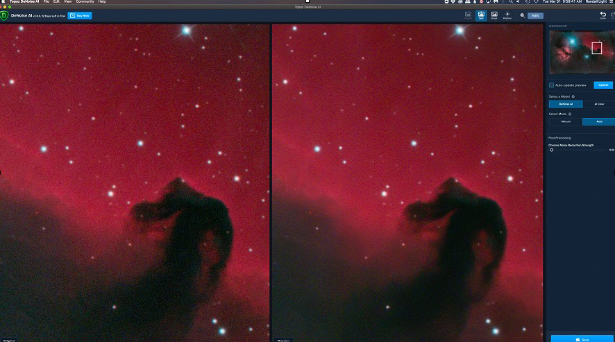 screen capture taken while the DeNoise AI plugin was active