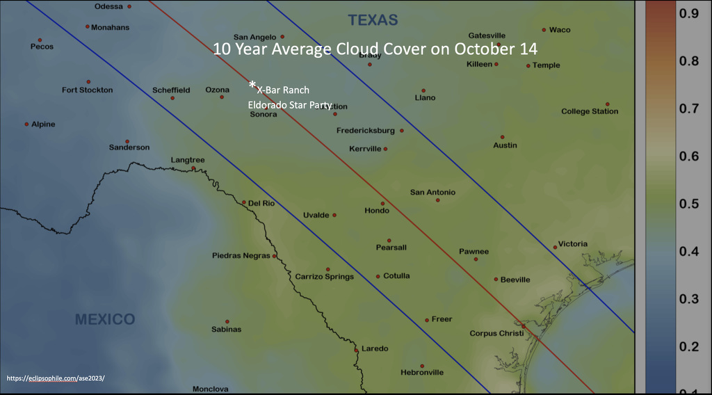 clouds over Texas map