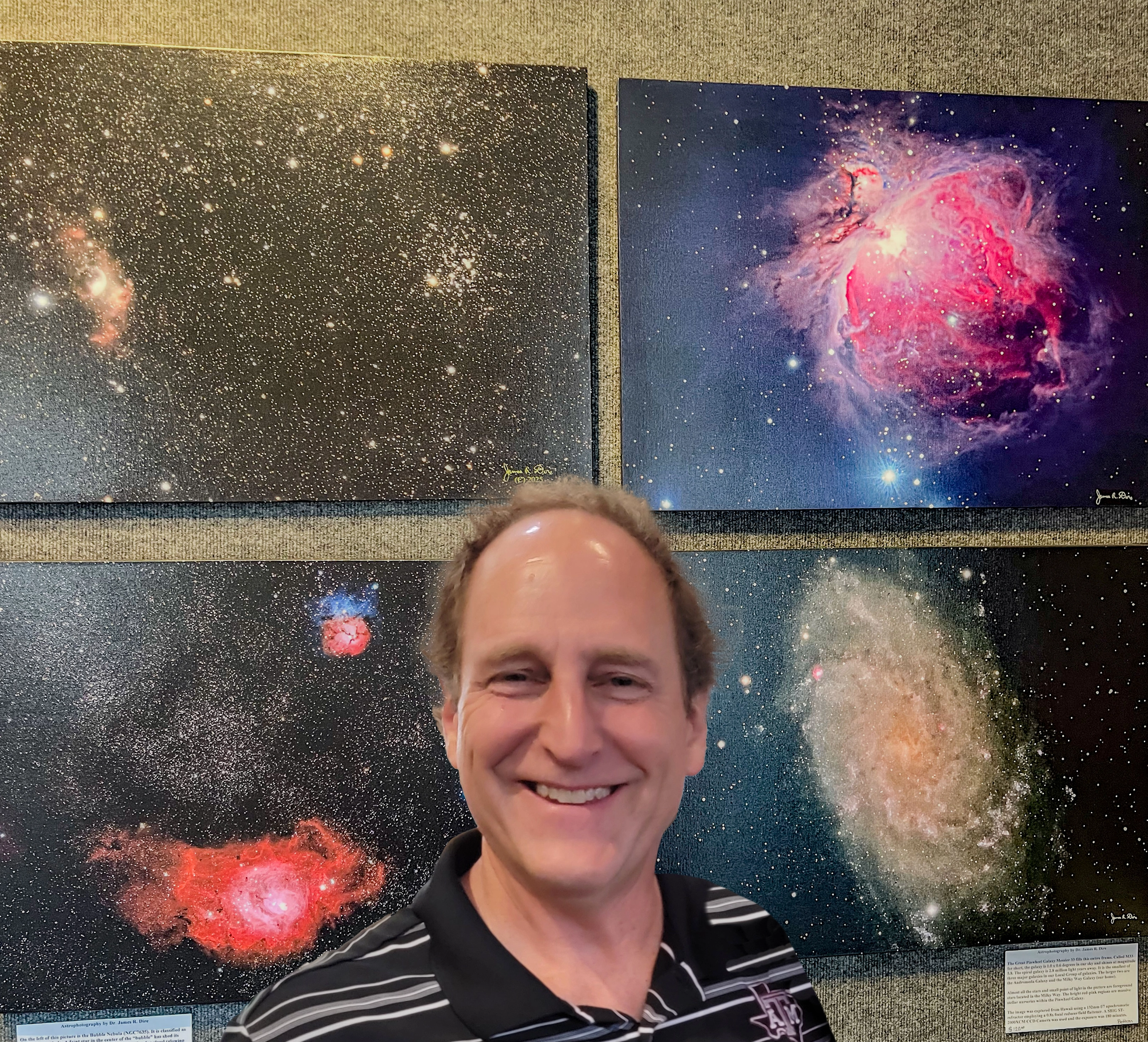 Benjamin Knox with astrophotography images in the background