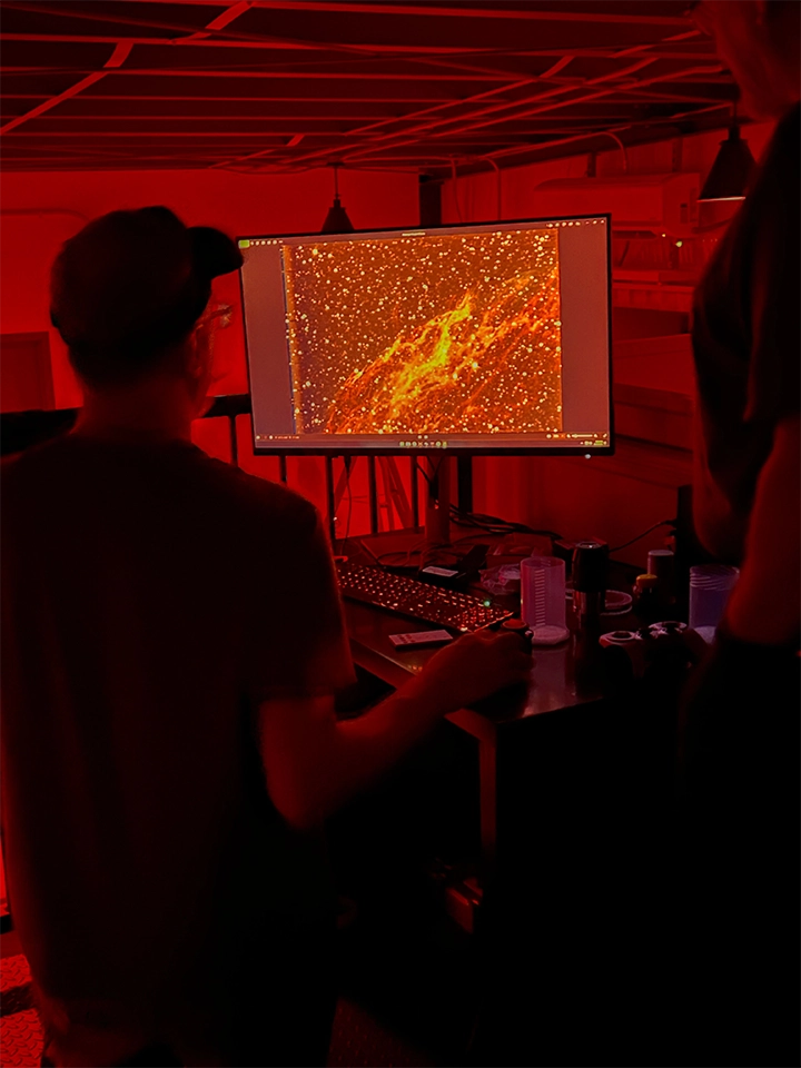 James Dire at telescope controls