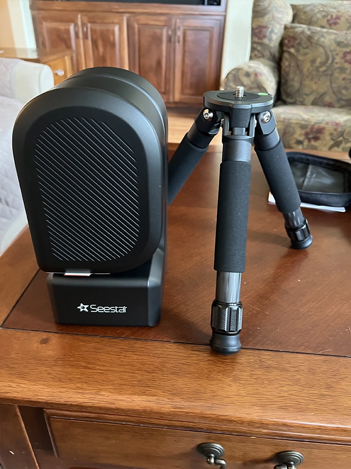 Seestar S50 telescope and tripod