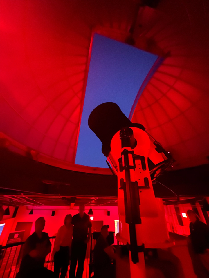 Telescope aimed at target