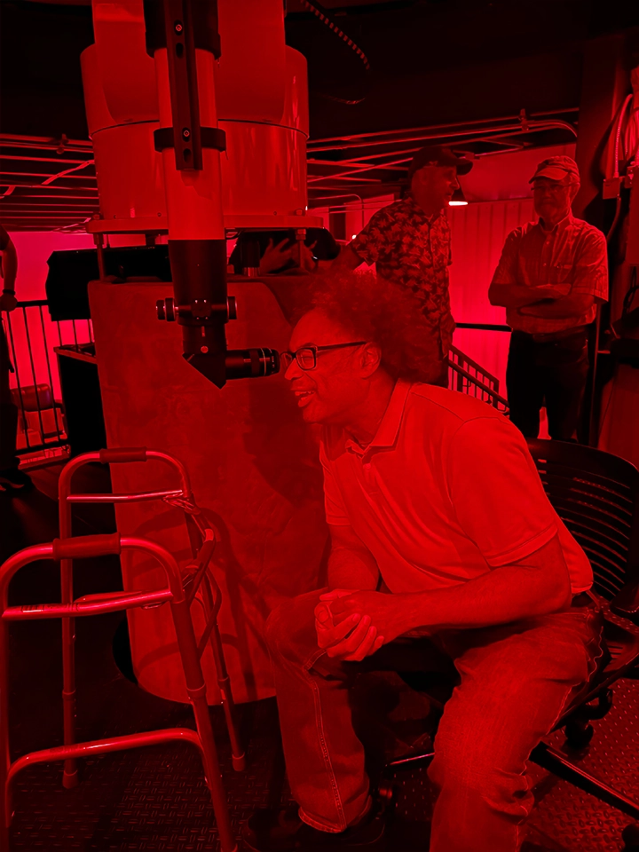 Tim Logan looking at astronomical target