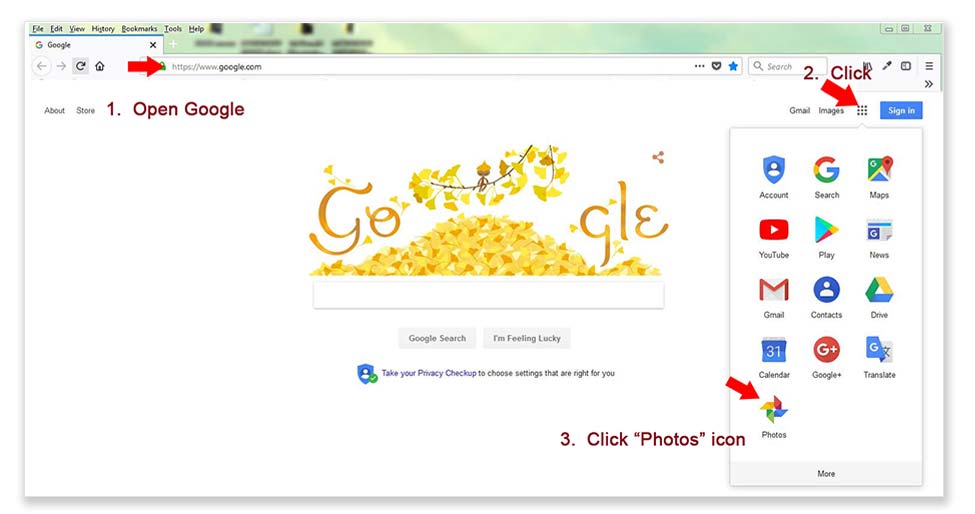 Google Photos Step 1