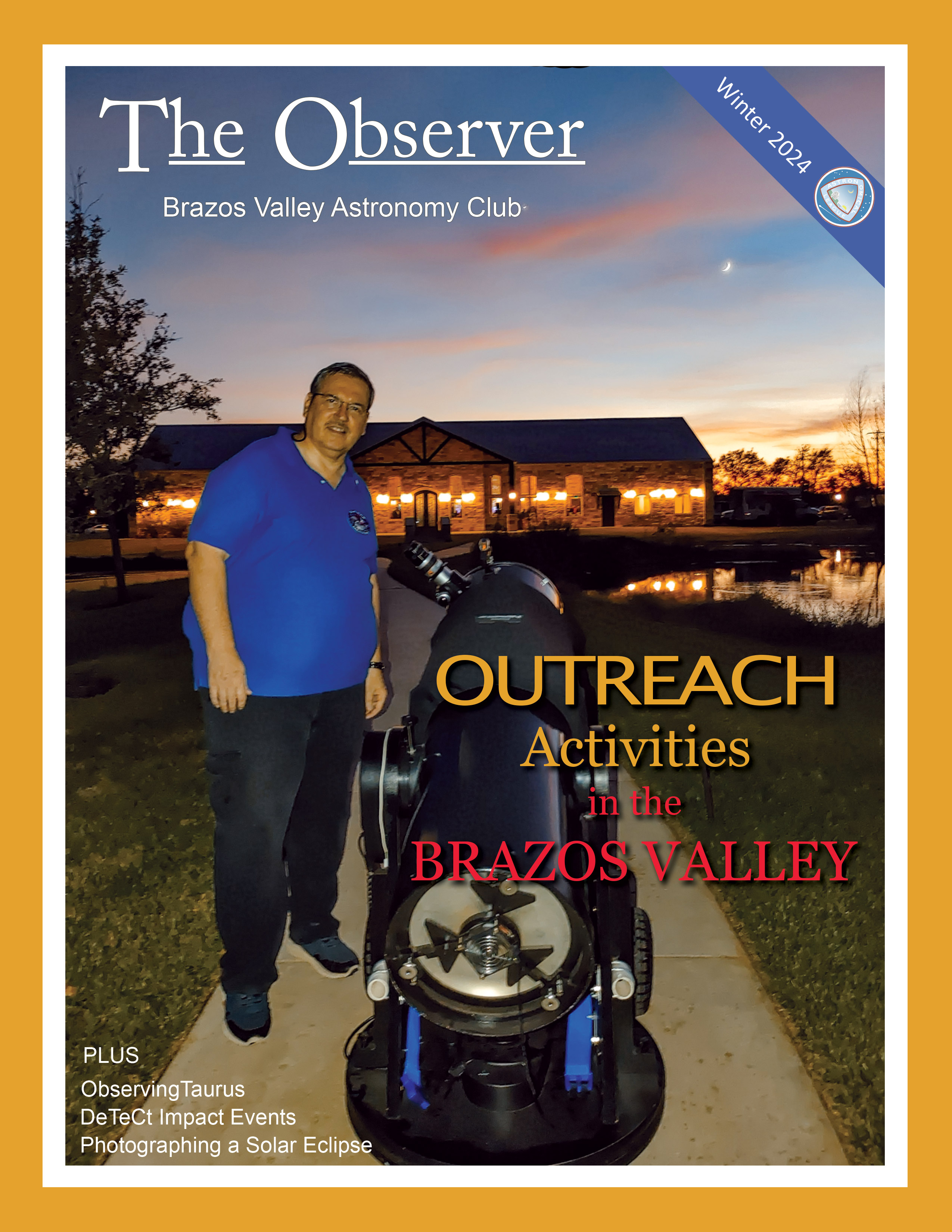 Warren Bracewell waiting for solar eclipse in Boerne TX