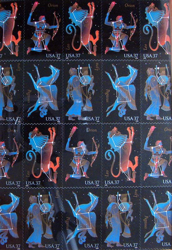 Space program stamp constellations